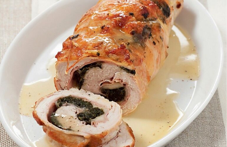 Tacchino roll ripieno al forno, ricetta facile - Parola di ...