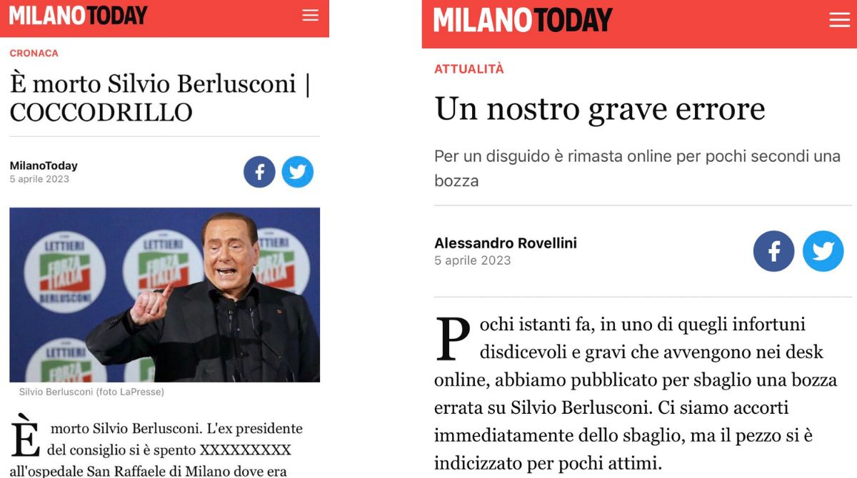 silvio-berlusconi-non-e-morto,-milanotoday-pubblica-per-sbaglio-il-suo-necrologio